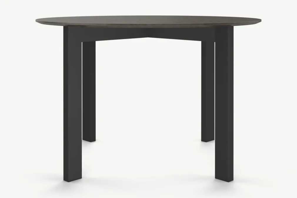 Mesa de Comedor Redonda 4 Asientos Niven – Gris y Negro