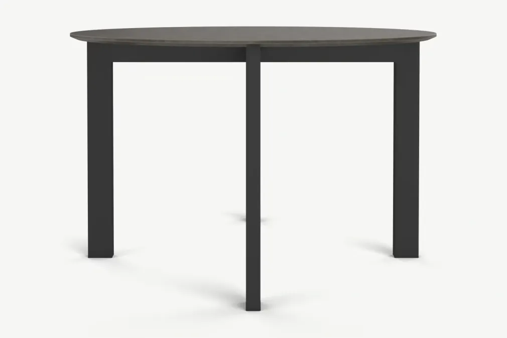 Mesa de Comedor Redonda 4 Asientos Niven – Gris y Negro