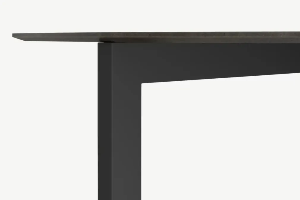 Mesa de Comedor Redonda 8 Asientos Niven – Gris y Negro
