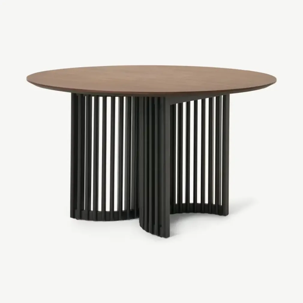 Mesa de Comedor Redonda 4 Asientos Zaragoza – Nogal y Negro