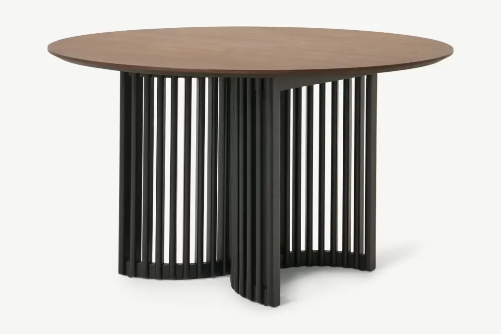 Mesa de Comedor Redonda 4 Asientos Zaragoza – Nogal y Negro