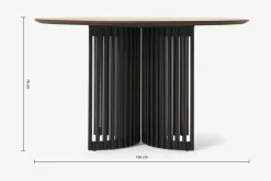 Mesa de Comedor Redonda 4 Asientos Zaragoza – Nogal y Negro