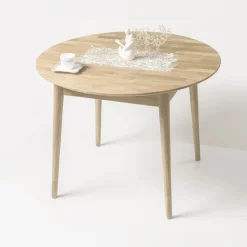 Mesa de Comedor Redonda Escandi 100 cm – Roble Claro