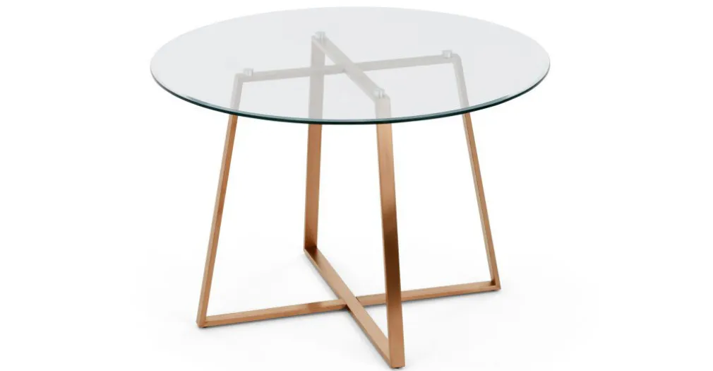 Mesa de Comedor Redonda Grande Haku – Cobre y Cristal