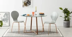 Mesa de Comedor Redonda Grande Haku – Cobre y Cristal