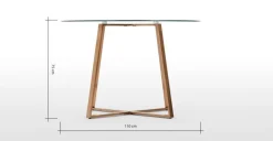 Mesa de Comedor Redonda Grande Haku – Cobre y Cristal