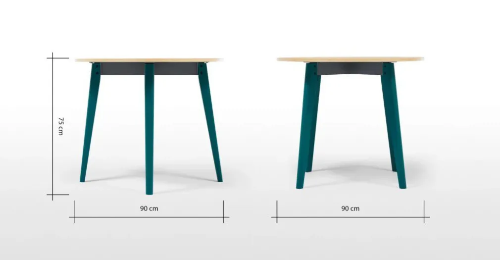 Mesa de Comedor Redonda Hurst – Roble y Azul