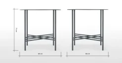 Mesa de Comedor Redonda Poppy – Metal y Cristal Ahumado