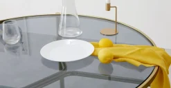 Mesa de Comedor Redonda Stanley – Cristal y Metal