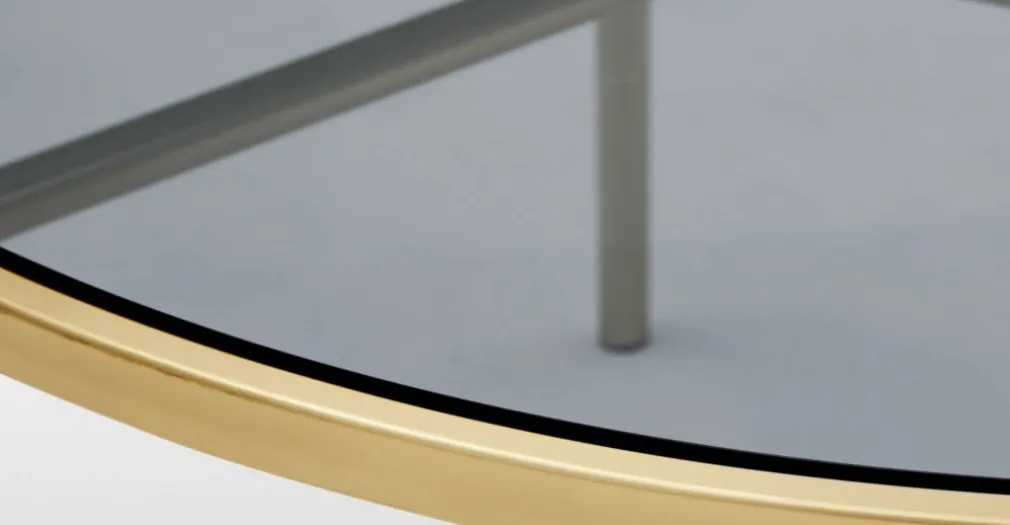 Mesa de Comedor Redonda Stanley – Cristal y Metal