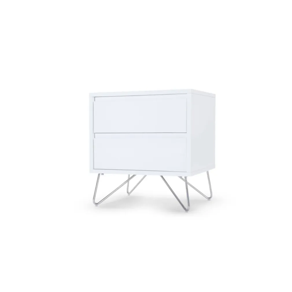 Mesa de Noche Elona – Blanco Brillante