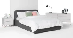 Mesa de Noche Elona – Gris y Cobre
