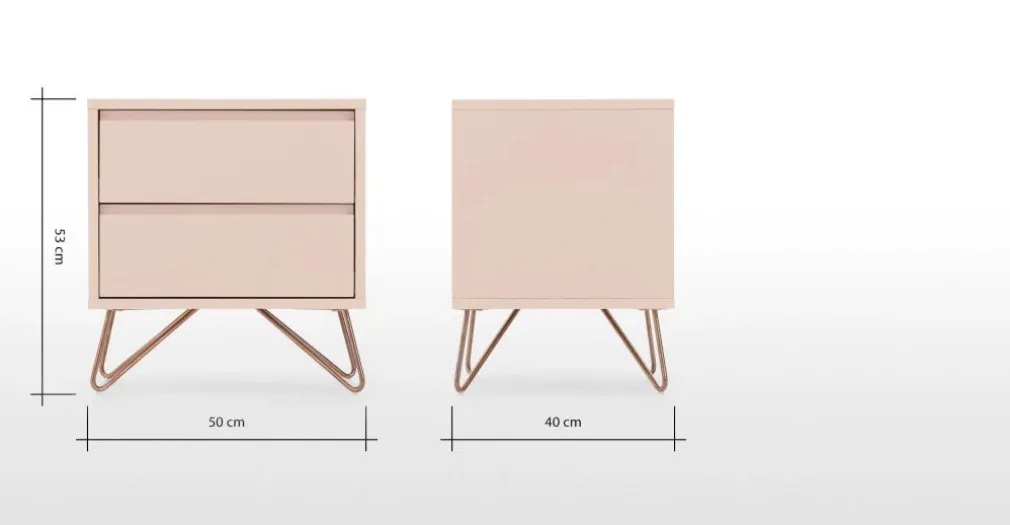 Mesa de Noche Elona – Rosa Empolvado