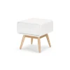 Mesa de noche Esme – Blanco y fresno