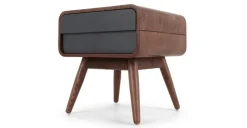Mesa de noche Esme – Fresno oscuro y gris
