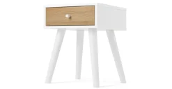 Mesa de noche Larsen – Roble y blanco