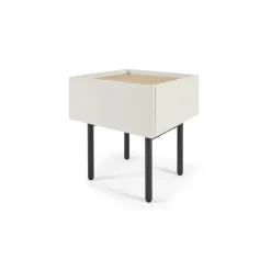 Mesa de noche Mino – Roble y blanco marfil