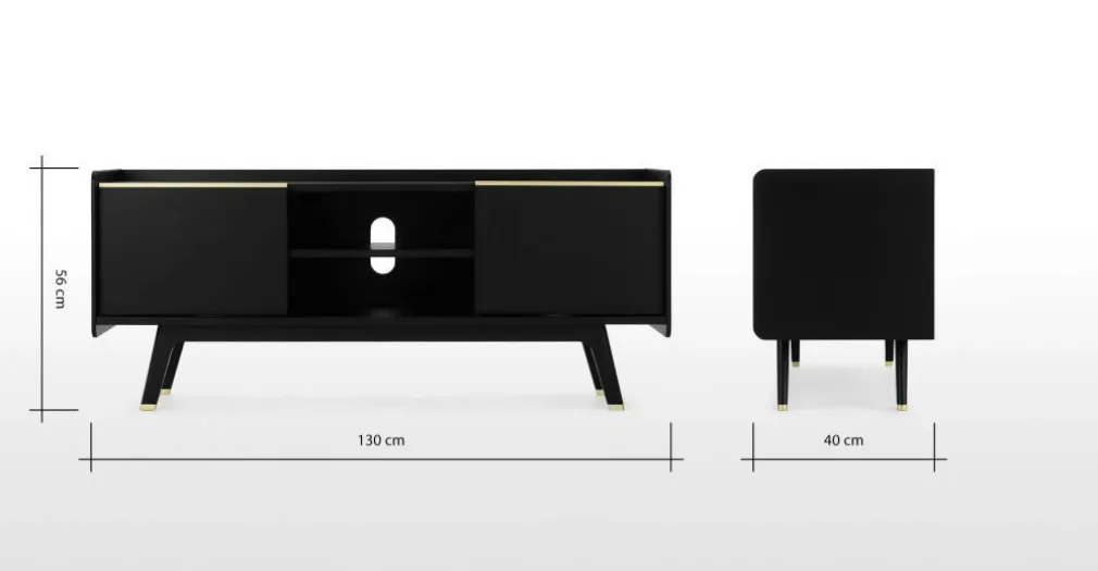 Mueble multimedia Albers – Roble teñido de negro