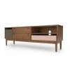 Mueble multimedia Campton – Roble oscuro y gris