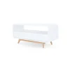 Mueble multimedia compacto Esme – Blanco y fresno