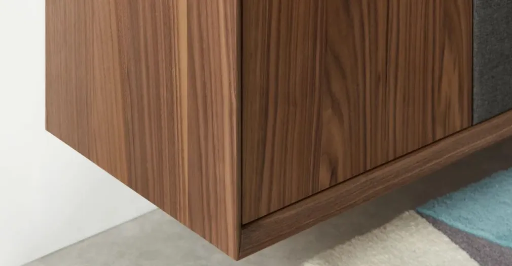 Mueble multimedia de pared Luther – Nogal