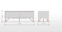 Mueble multimedia Elona – Gris y cobre
