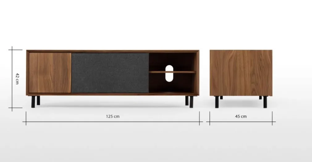 Mueble multimedia grande Luther – Nogal