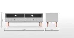 Mueble multimedia Hedra – Gris y cobre