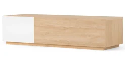 Mueble multimedia Hopkins – Roble y blanco