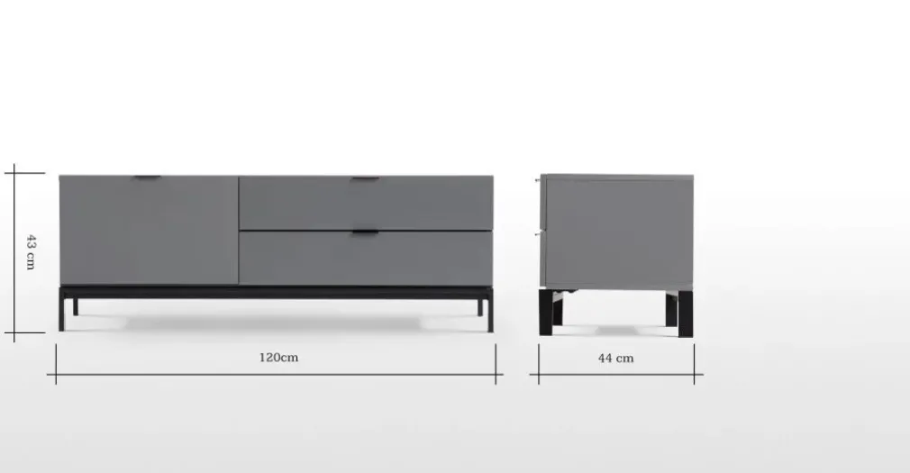 Mueble multimedia Marcell – Gris