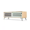 Mueble multimedia Pointillee – Fresno y gris
