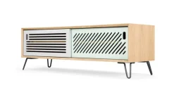 Mueble multimedia Pointillee – Fresno y gris