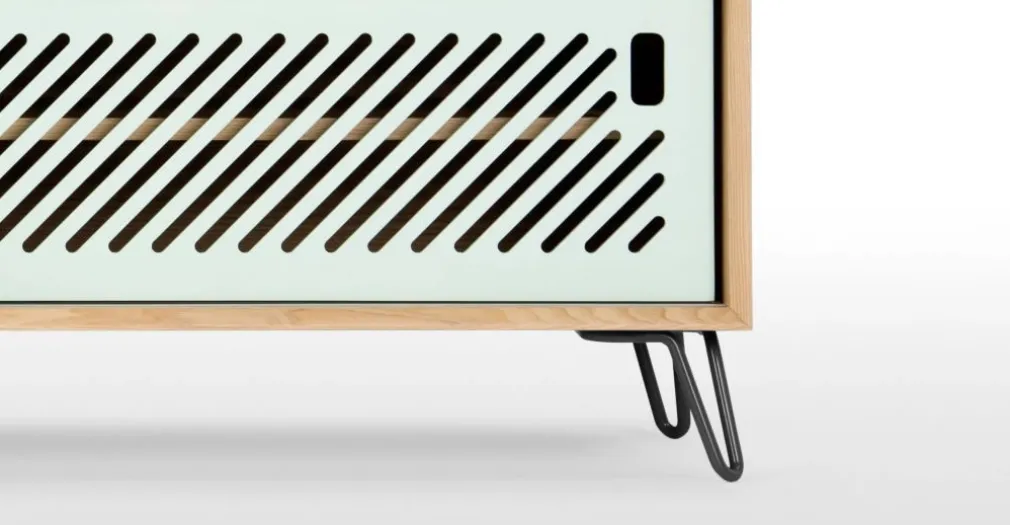 Mueble multimedia Pointillee – Fresno y gris