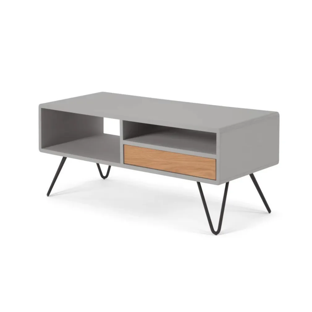 Mueble multimedia Ukan – Gris y roble