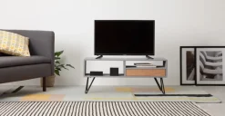 Mueble multimedia Ukan – Gris y roble