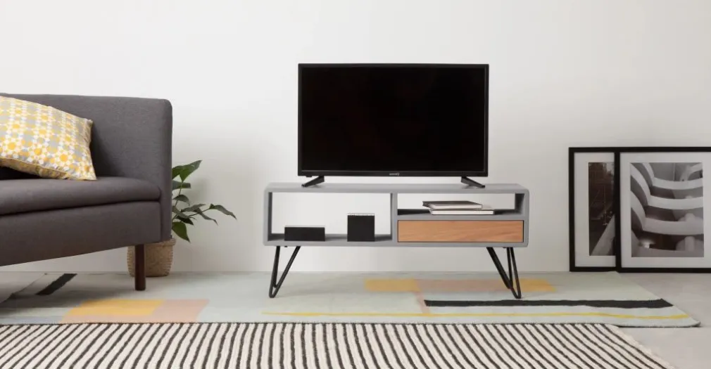 Mueble multimedia Ukan – Gris y roble