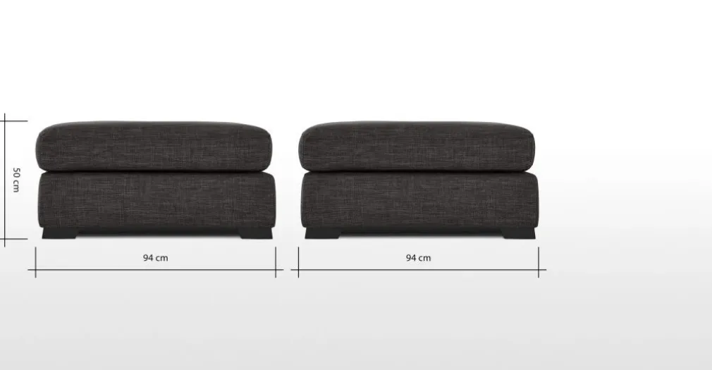 Otomana modular Mortimer – Gris foca