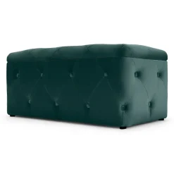 Puf con Almacenaje Rectangular Hampton – Azul Espuma de Mar