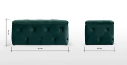 Puf con Almacenaje Rectangular Hampton – Azul Espuma de Mar
