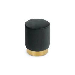 Puf con Base de Acero Inoxidable Hetherington – Gris Medianoche