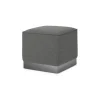Puf Cuadrado Hetherington – Gris con Base Níquel