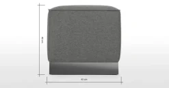 Puf Cuadrado Hetherington – Gris con Base Níquel