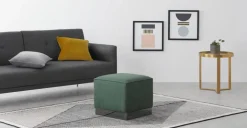 Puf Cuadrado Hetherington – Verde con Base Níquel