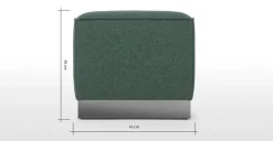 Puf Cuadrado Hetherington – Verde con Base Níquel