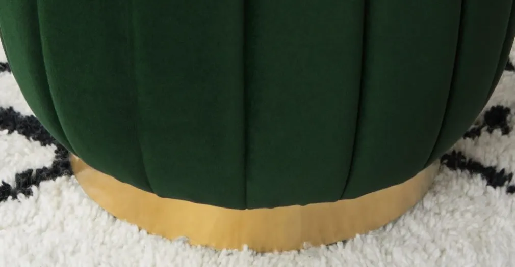 Puf Pequeño con Base de Acero Inoxidable Adie – Verde Pino