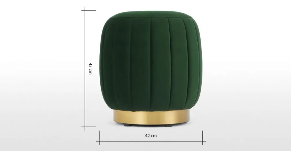 Puf Pequeño con Base de Acero Inoxidable Adie – Verde Pino