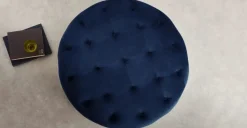 Puf Redondo Grande Hampton – Azul Eléctrico