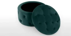 Puf Redondo Pequeño con Almacenaje Hampton – Azul Espuma de Mar