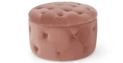 Puf Redondo Pequeño con Almacenaje Hampton – Rosa Palo