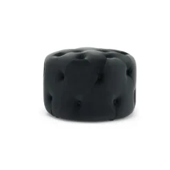 Puf Redondo Pequeño Hampton – Gris Medianoche